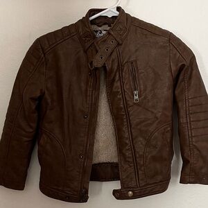 Boy’s Brown Faux Leather Jacket